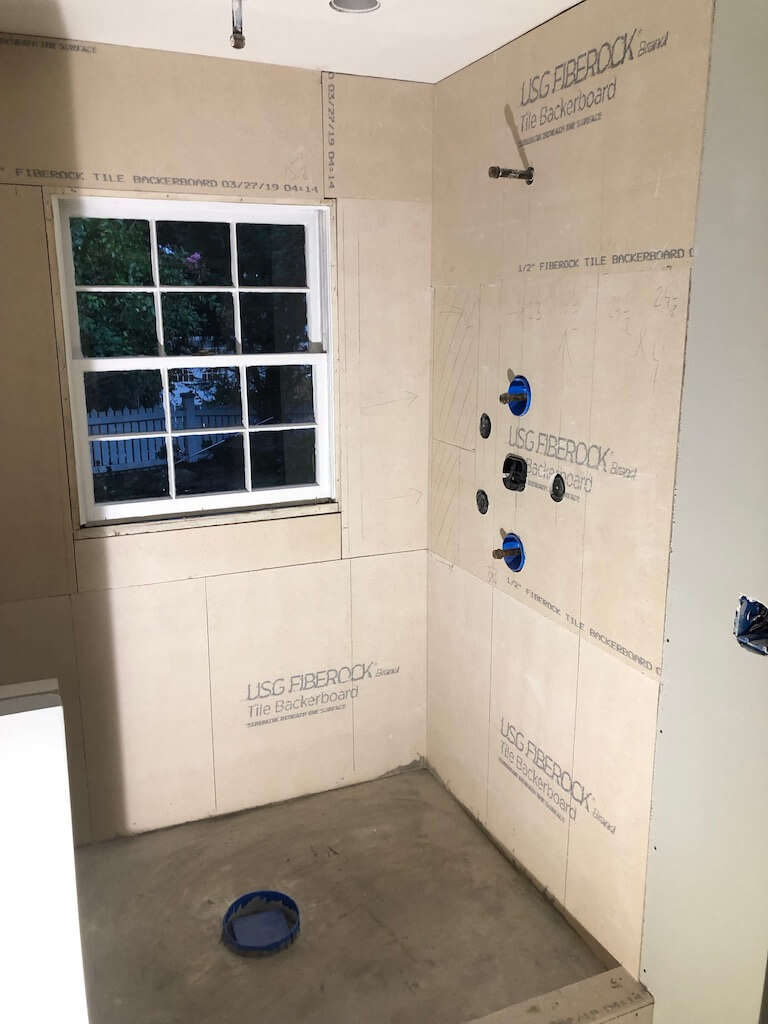 Norcross New Bath Remodeling with shower being built