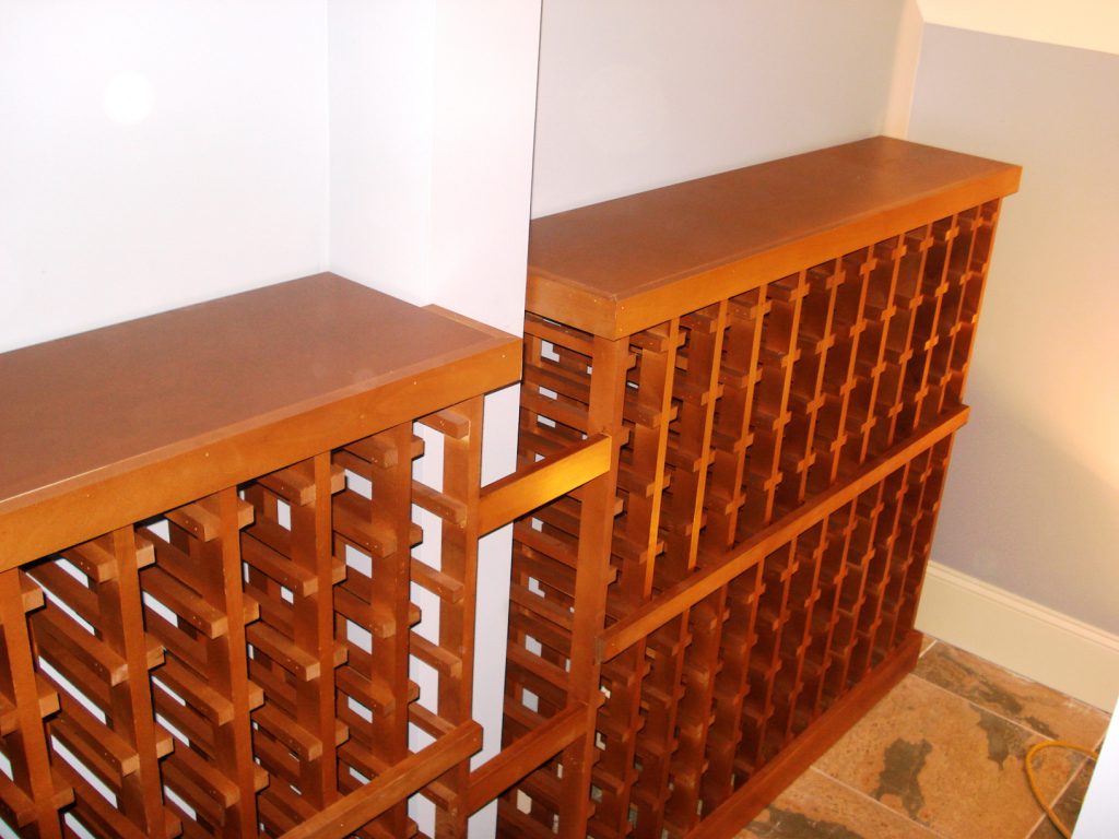 Alpharetta Wine Shelf Basement Remodeling
