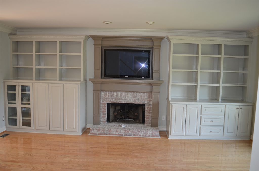 TV Room Cabinets Mantel Roswell